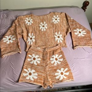 sweater / short knit set